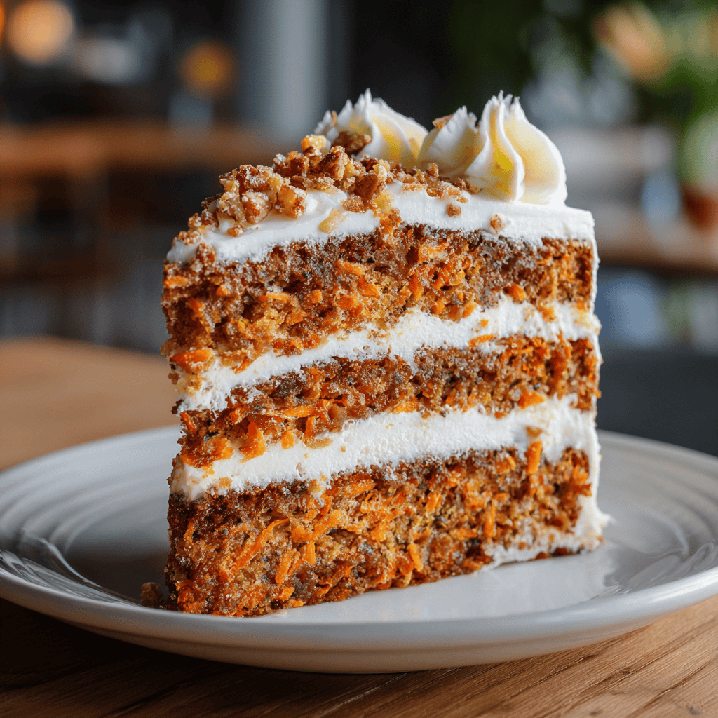 slice of 3 layer carrot cake 
