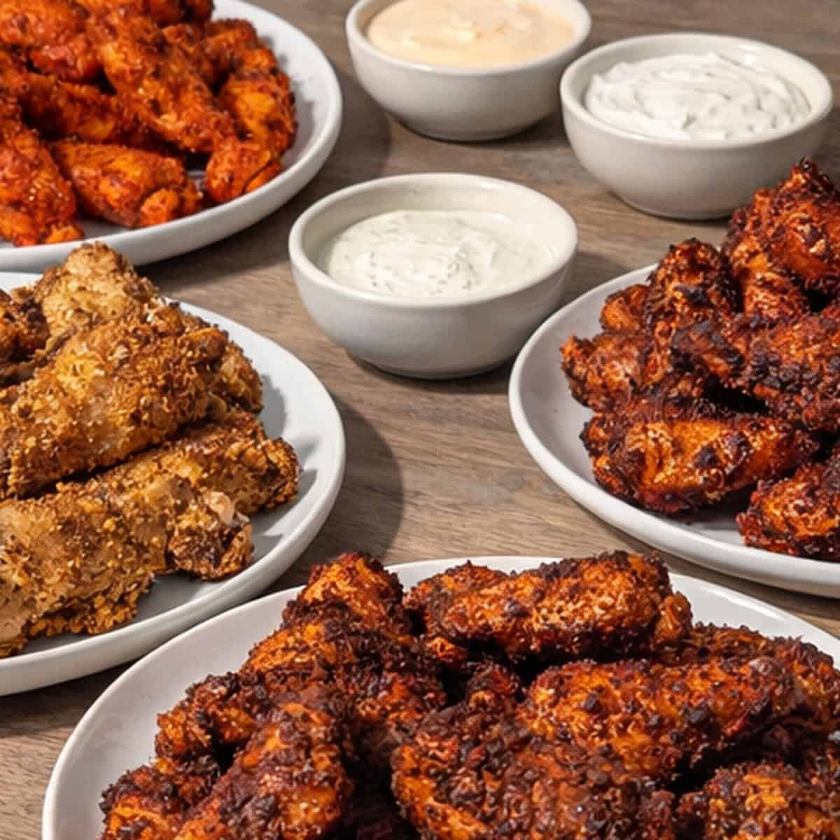 Dry Rub Chicken Wings | Buffalo, BBQ, Lemon Pepper & Cajun