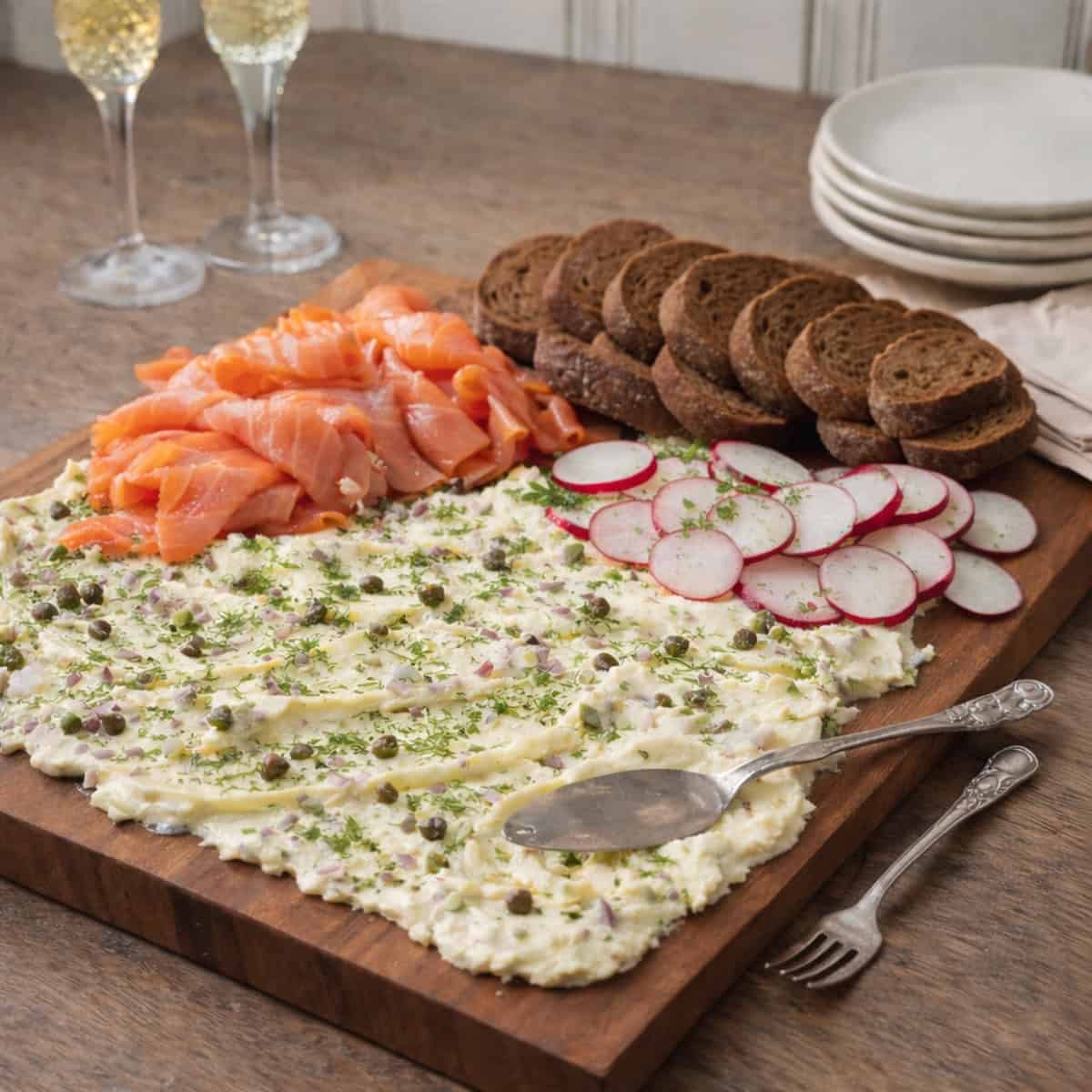 Shallot-Caper Compound Butter Board